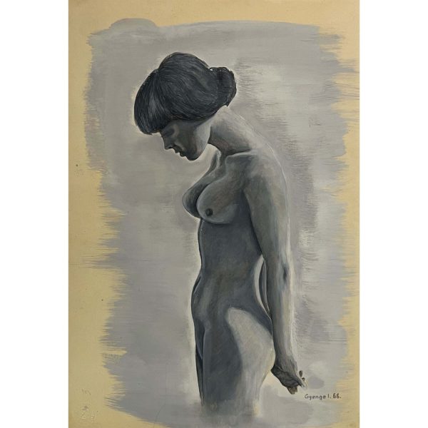 Gyenge Imre (1939-1986) Vízben álló nudista nő, 1966