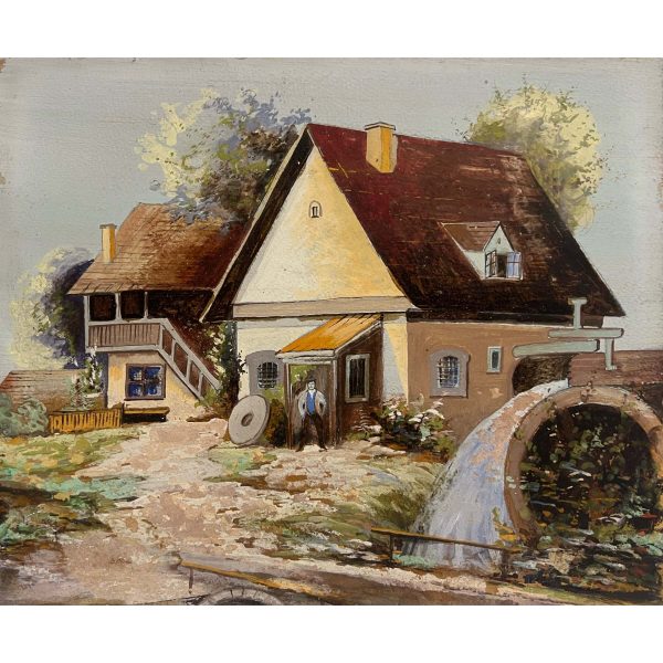 Vízimalom molnárral - Ismeretlen festő