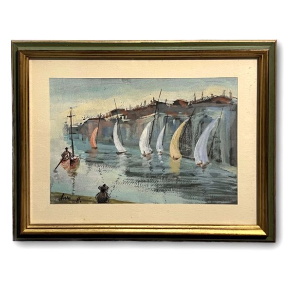 Csónakok a házak között V., 1980 - Beazonosításra váró művész