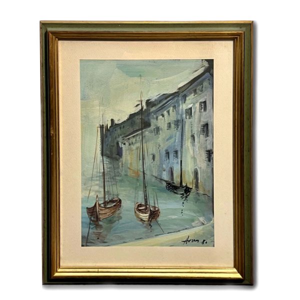 Csónakok a házak között VI., 1980 - Beazonosításra váró művész