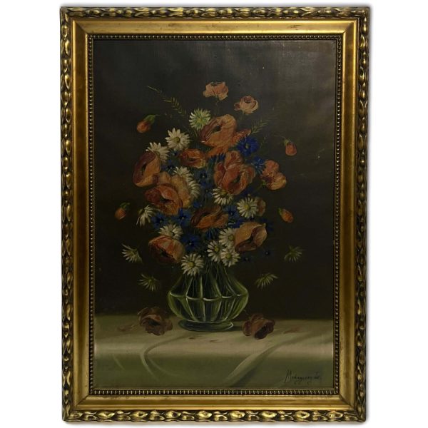 Medgyessy L. jelzéssel - Nyári virágok üveg vázában