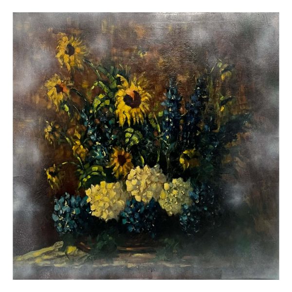 Virágcsokor vesszőkosárban - Beazonosításra váró művész