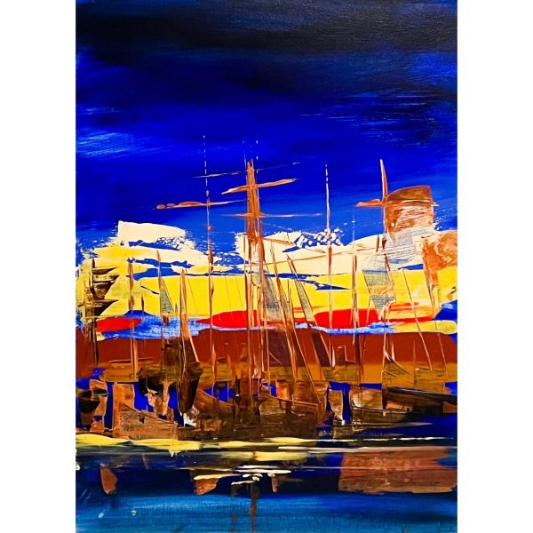 Vitorlások alkonyatkor - Ismeretlen festő