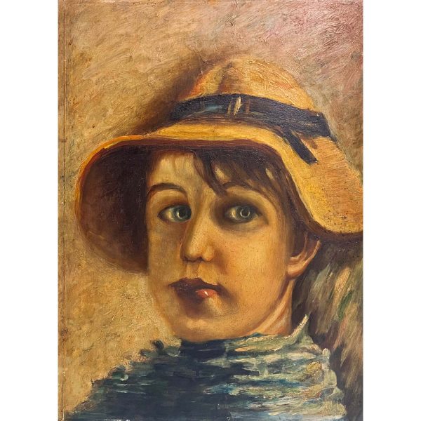 Kislány kalapban - Ismeretlen festő