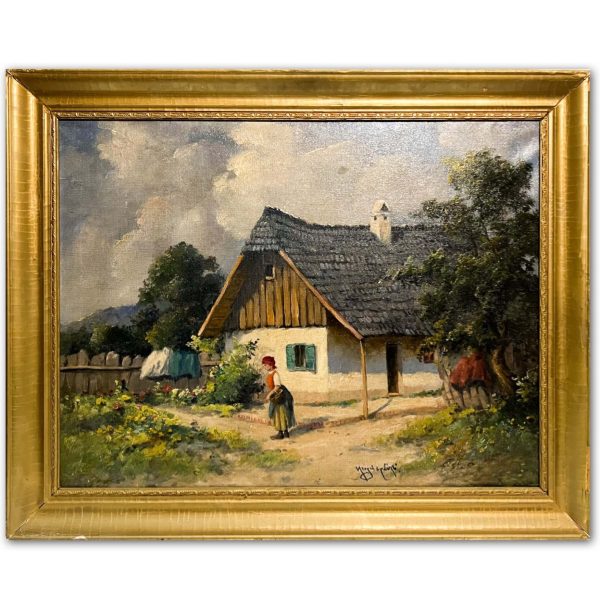 Neogrády László (1896-1962) Falusi porta asszonnyal