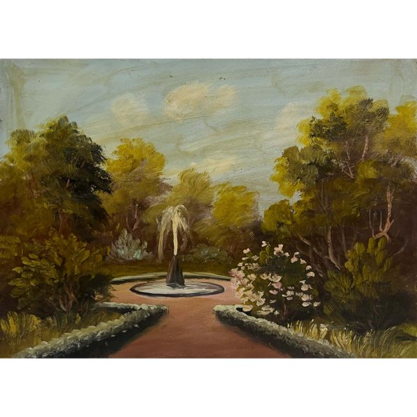 Park szökőkúttal - Ismeretlen festő