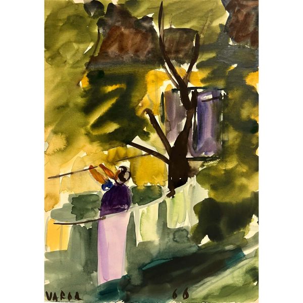 Varga Ferenc (1928-2019) Ruhákat teregető nő