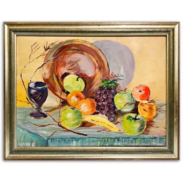 Unger Károly (1919- ) Gyümölcskompozíció kupával és tányérral
