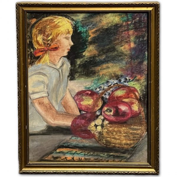 Copfos kislány gyümölcskosárral - Ismeretlen festő