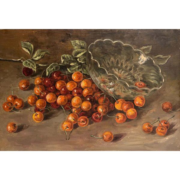 Üvegtál és a kiborult cseresznyék - Ismeretlen festő