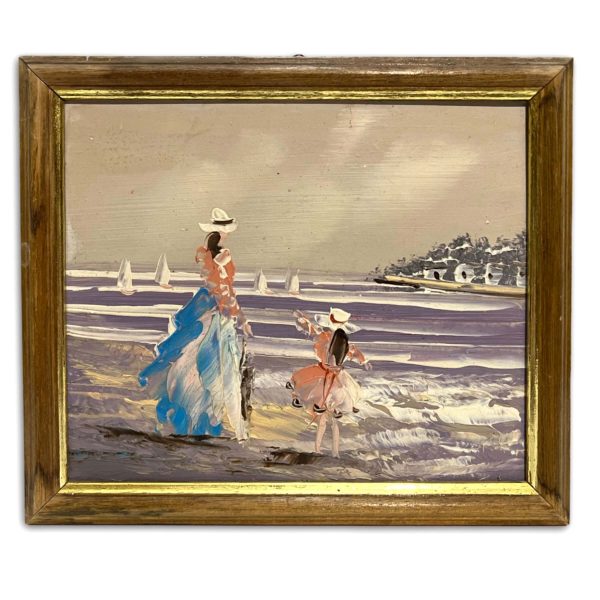 Anya és lánya a tengerparton - Ismeretlen festő