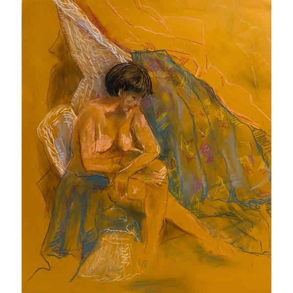 Aktmodellnő munka közben, 2000 - Beazonosításra váró művész