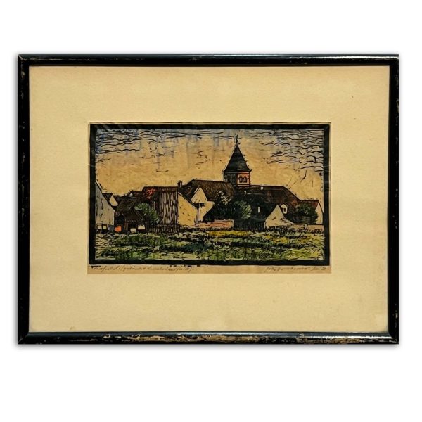 Látkép a faluhatárból, 1920 - Beazonosításra váró művész