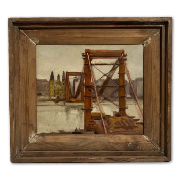 Molnár István (1933-2010) Épülő Erzsébet-híd, 1964