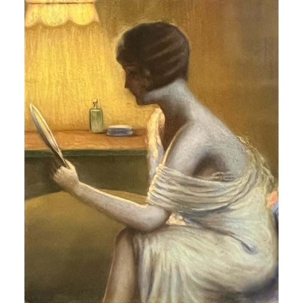 Faragó Zoltán (1898-1970) Hölgy tükörrel art deco stílusban, 1929