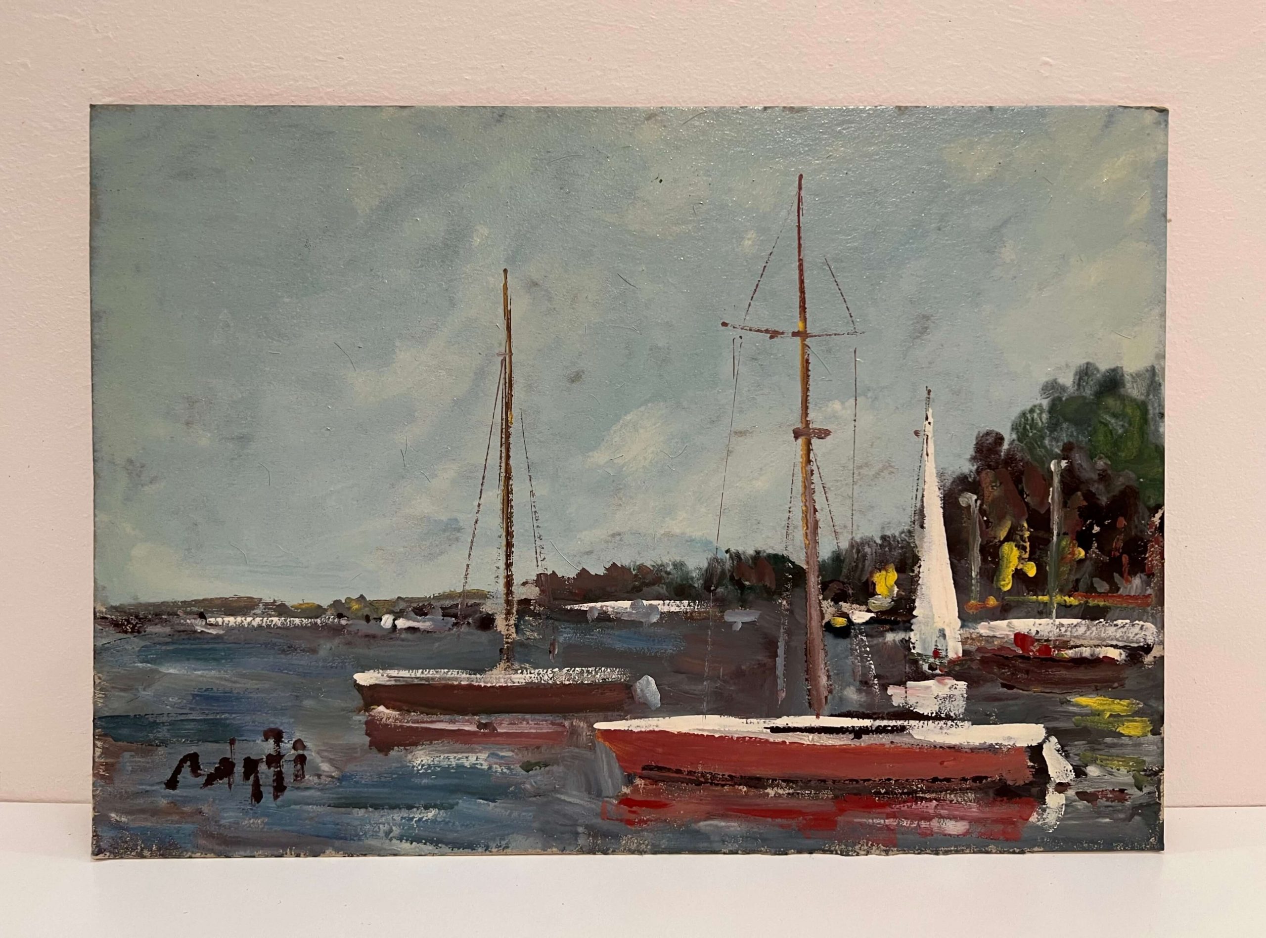 Bánfi József (1936- ) Hajók a Balatonon - Image 2