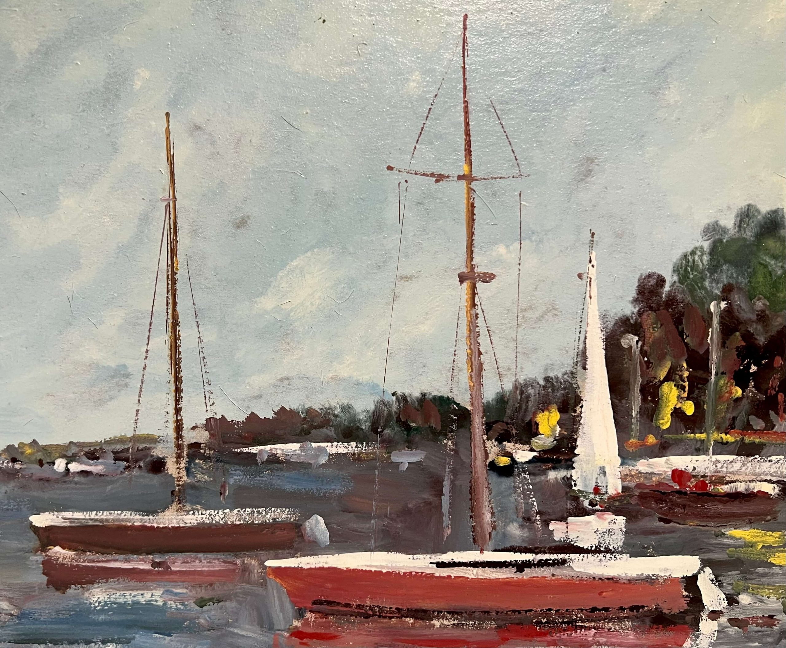 Bánfi József (1936- ) Hajók a Balatonon - Image 4