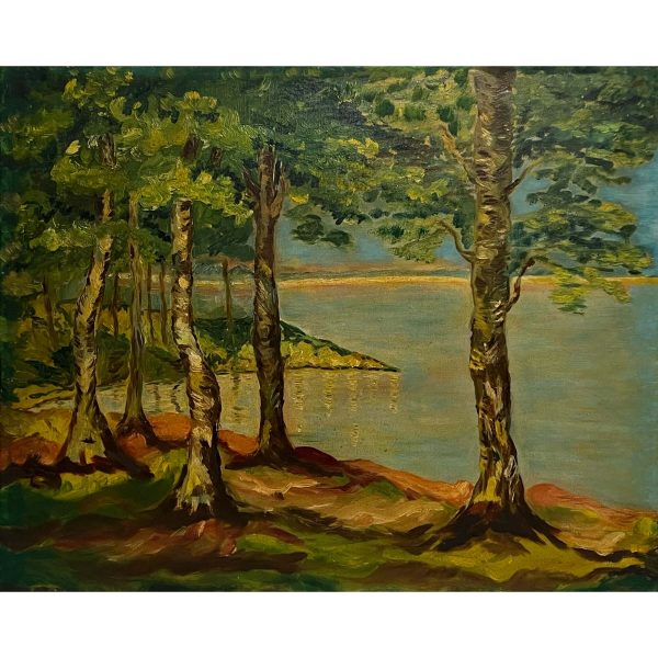 Vízpart a fák árnyékában - Ismeretlen festő