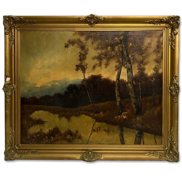 Neogrády Antal (1861-1942) Tópart naplementében