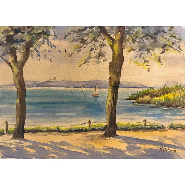 G. Julianna jelzéssel - Balaton-part távolban a Tihanyi Apátsággal