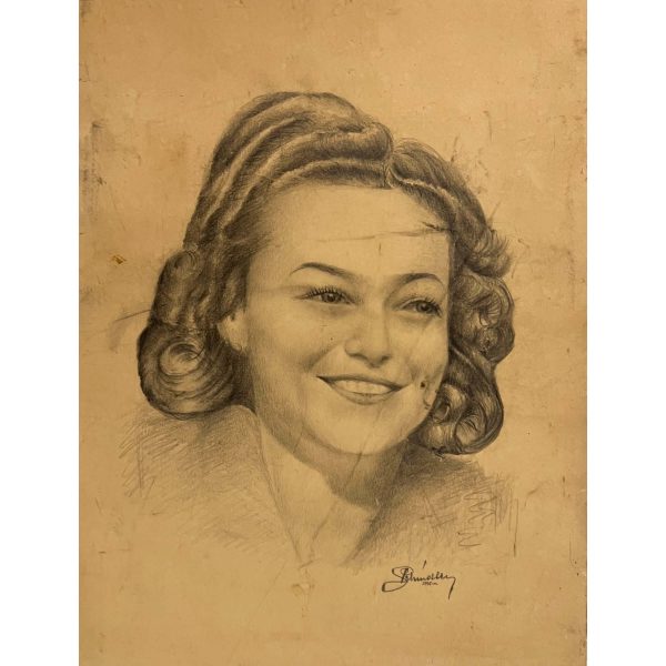 Mosolygós hölgy, 1946 - Beazonosításra váró magyar művész