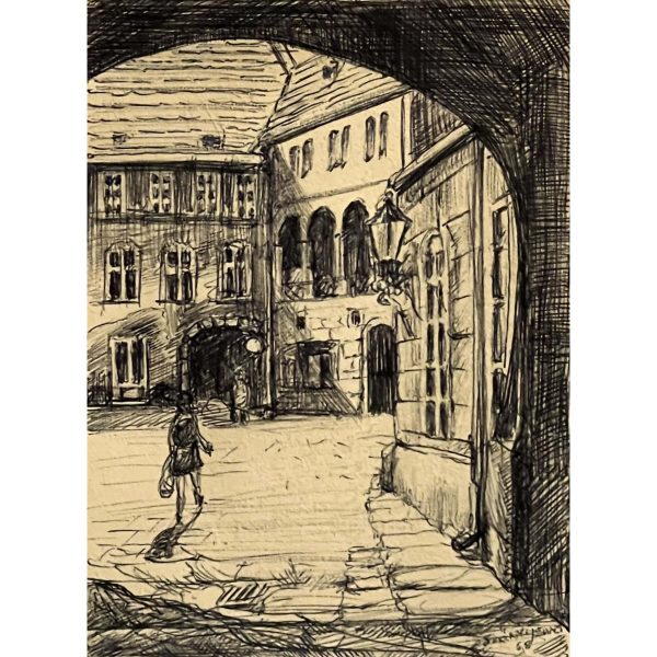 Szőnyi Jenő (1902-1993) Ungelt-Hof (Prága), 1968