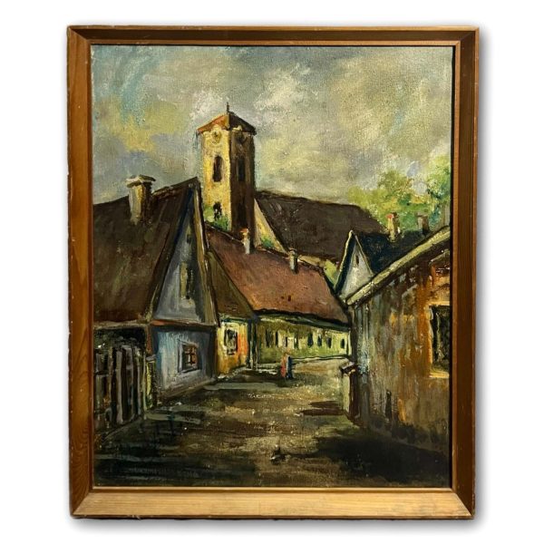 Utca templommal - Beazonosításra váró művész