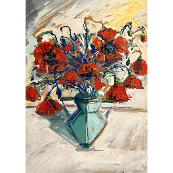 Erdős László (1921-1999) Pipacs csokor vázában, 1960
