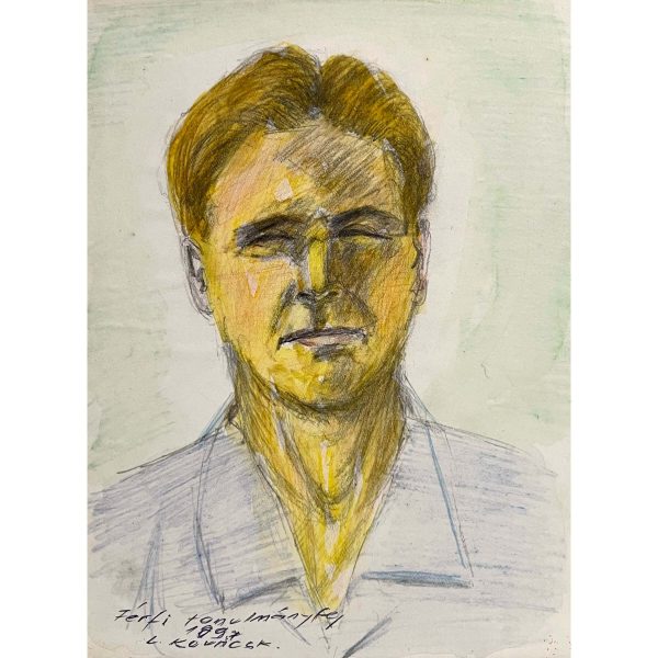 L. Kovács K. jelzéssel - Férfi tanulmányfej, 1997