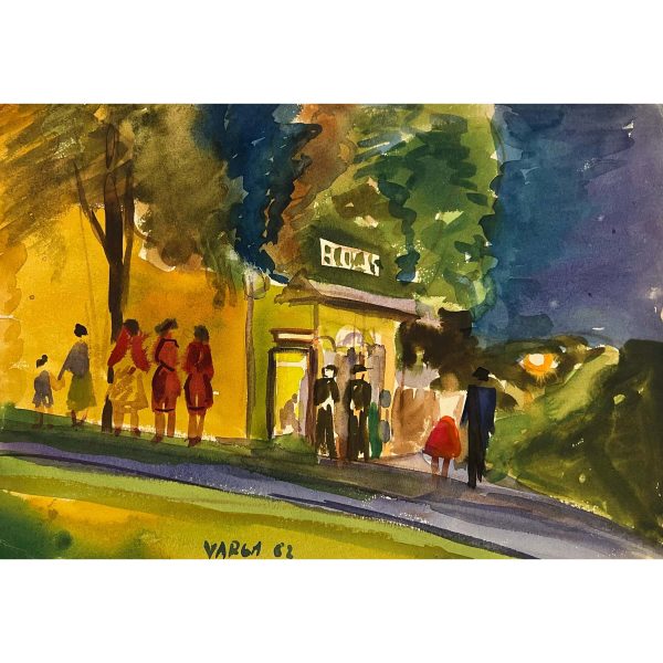 Varga Ferenc (1928-2019) Nyüzsgő esti élet, 1962