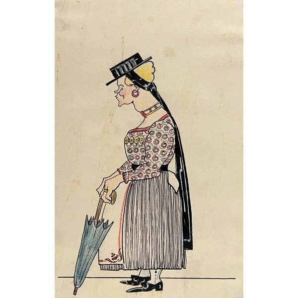 Esernyős hölgy, 1929 - Beazonosításra váró művész