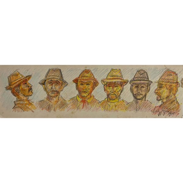 Nagy György (1928- ) Kalapos férfi portrésorozat, 1998