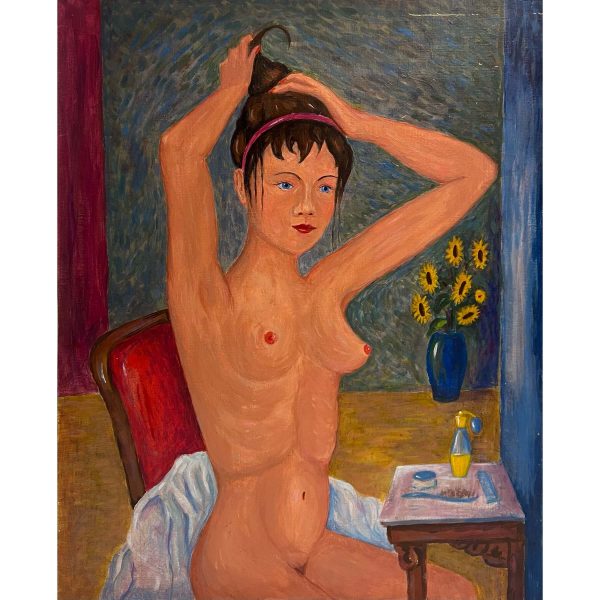 Székely Endre (1917-2014) Aktmodell a fésülködő asztalnál