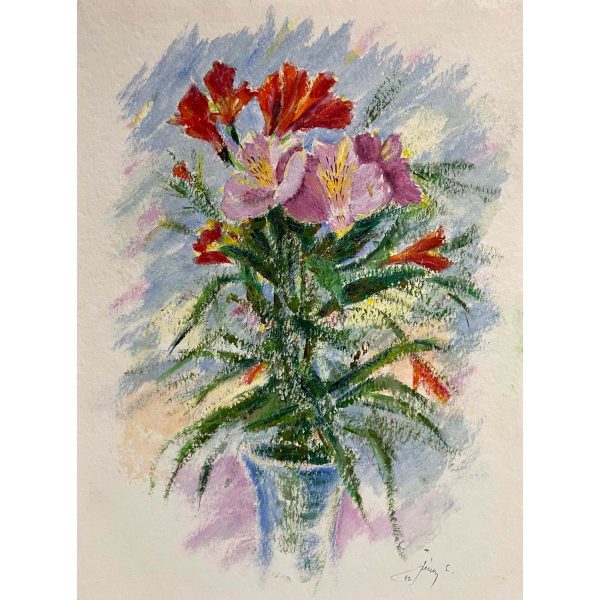 Székely Endre (1917-2014) Tündöklő cserepes virág II., 1992
