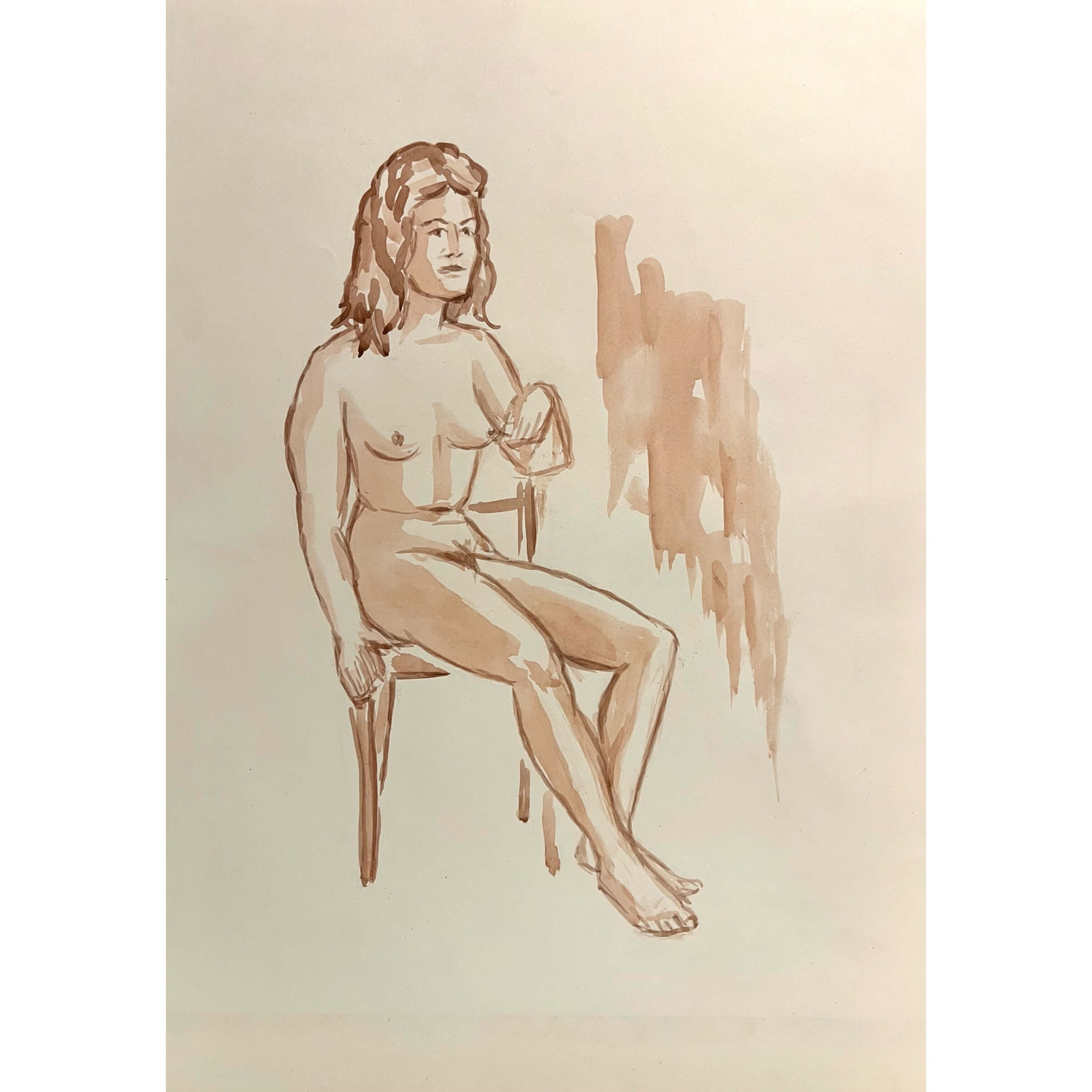 Székely Endre (1917-2014) Kompozíció széken ülő modellel