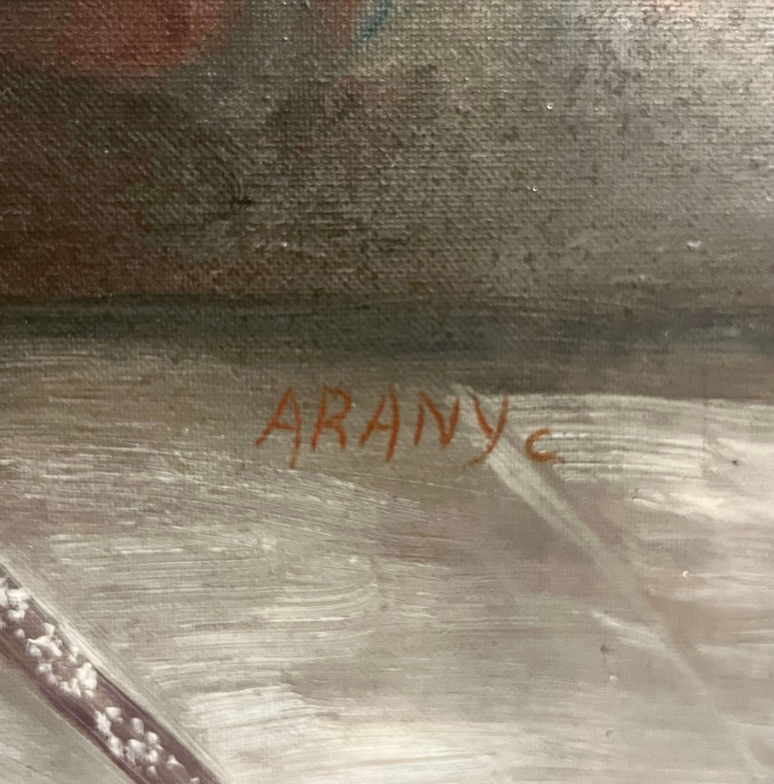 Arany jelzéssel - Vörös kardvirágok kék vázában - Image 3