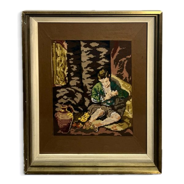 Megpihenő vízhordó fiú