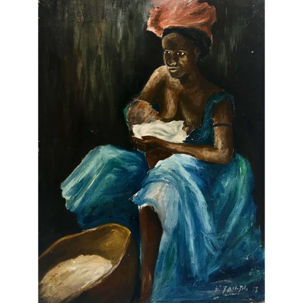 Afrikai anya gyermekével, 1958 - Beazonosításra váró művész