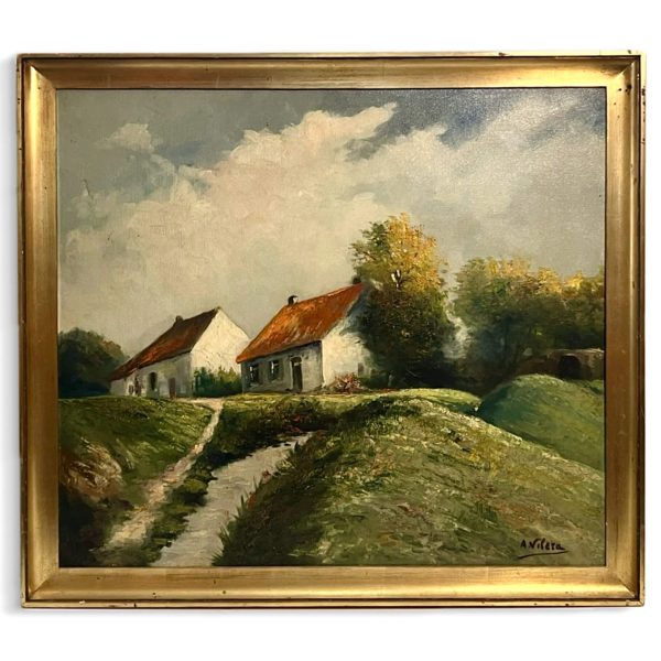 Házak a dombtetőn - Beazonosításra váró művész