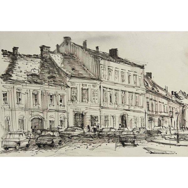Utca nagypolgári házakkal - Ismeretlen művész