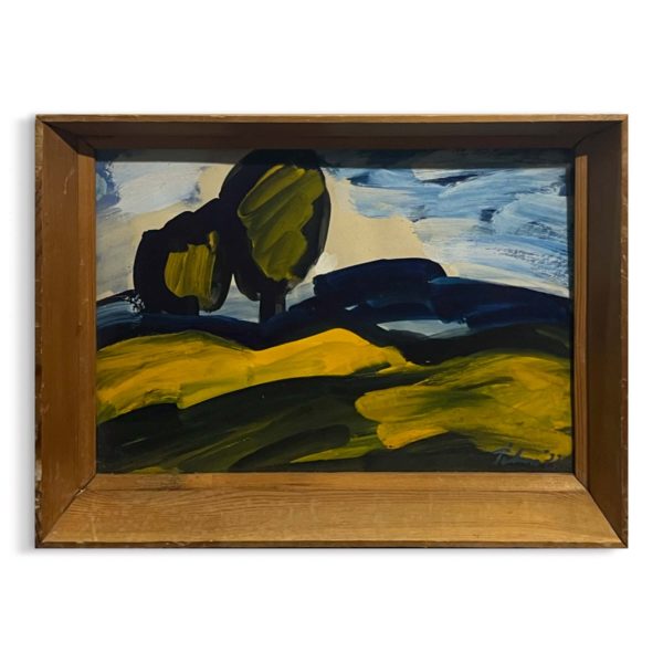 Tábori József (1928-2001) Két fa a narancsszínű dombon, 1977
