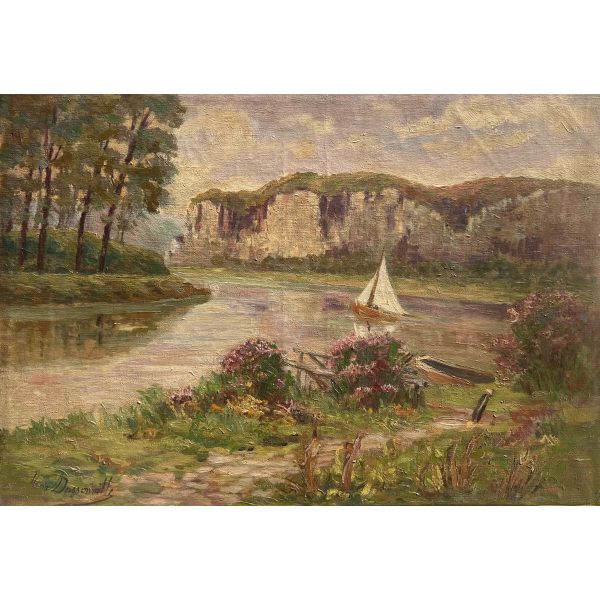 Maria Dassonville (1855-1942) Vitorlás a tavon