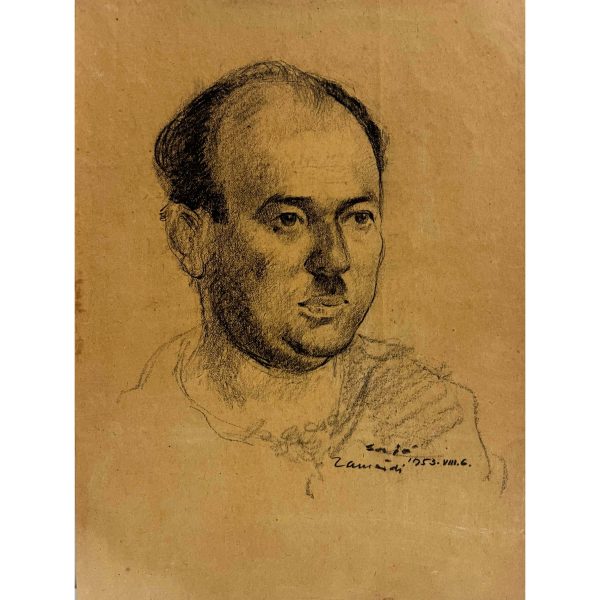 Sajó Péter (1909-1994) Bajszos férfi, 1953