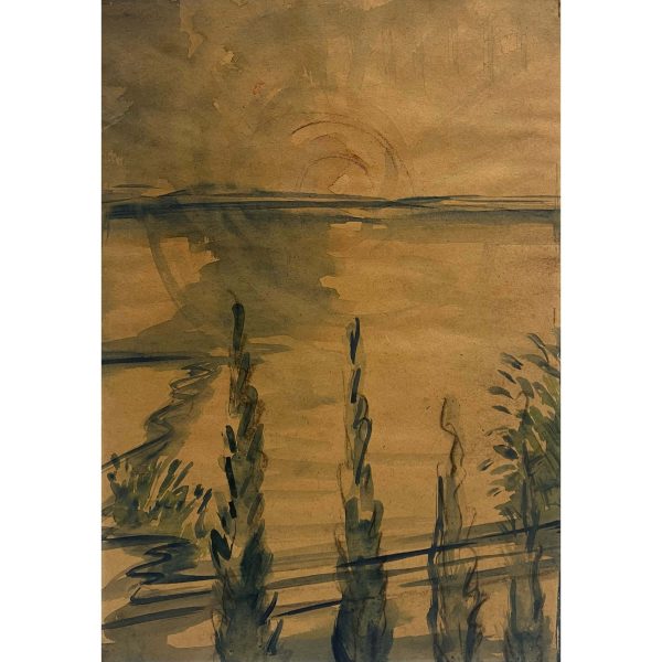 Erdős László (1921-1999) Balaton naplementében I., 1966