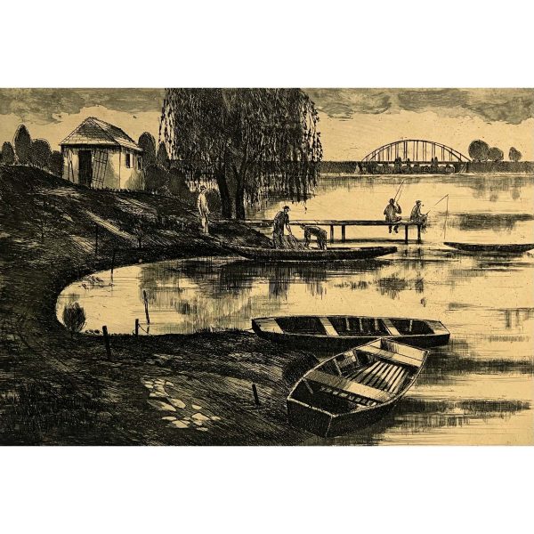 Blahos Rudolf (1917-1986) Dunamenti táj