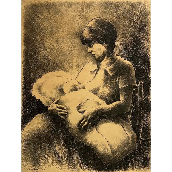 Kórusz József (1927-2010) Anya gyermekével, 1970