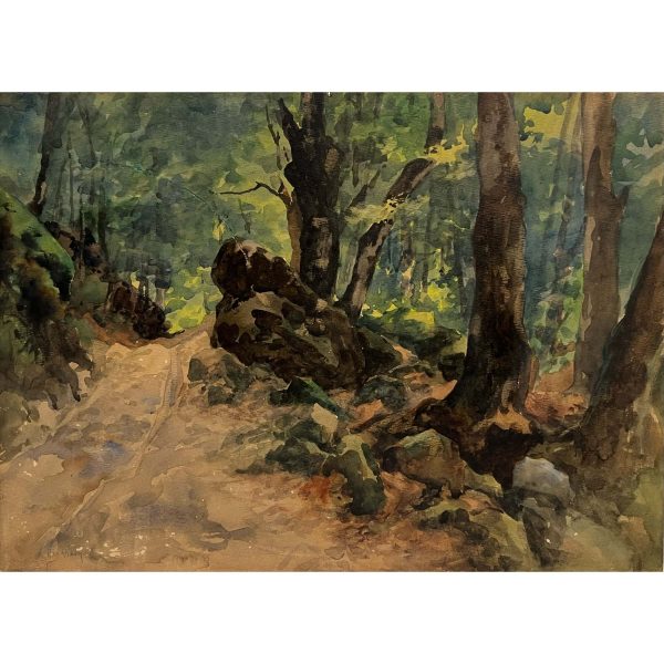 Neogrády Antal (1861-1942) Erdei sziklás ösvény