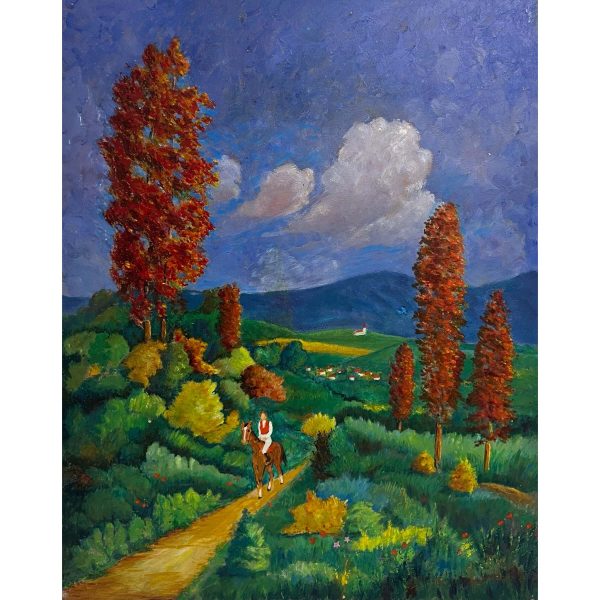 Székely Endre (1917-2014) Lovas az őszi tájban