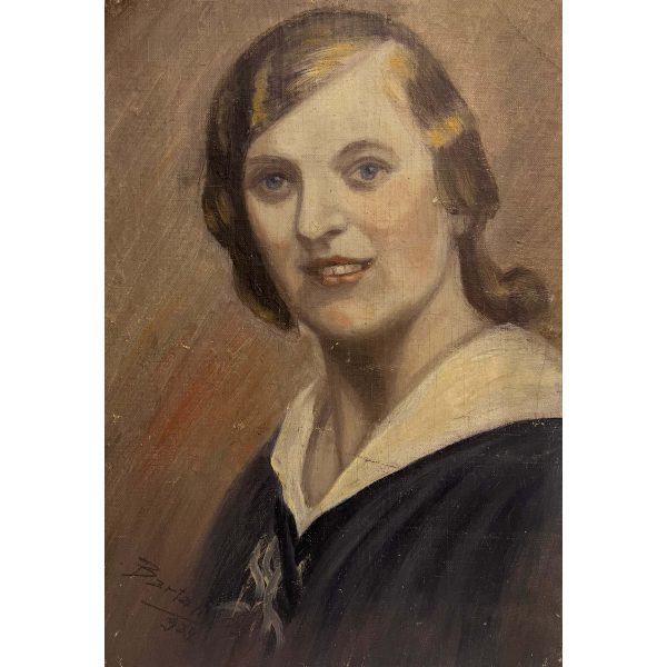 Barta Mária (1897-1969) Mosolygó hölgy, 1934