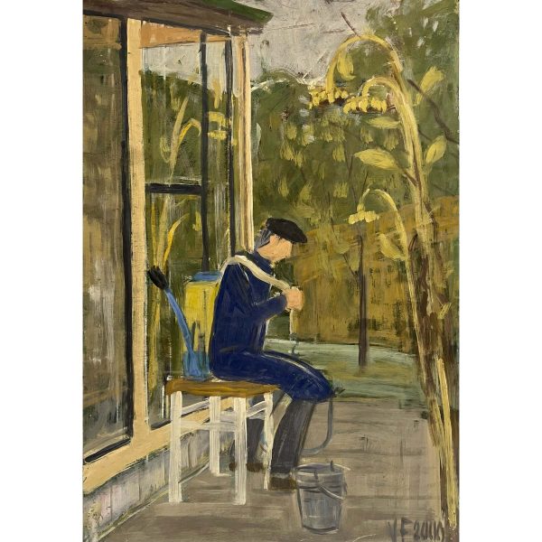 Varga Ferenc (1928-2019) Készülődés a permetezéshez, 2000 / Önarckép, 2007